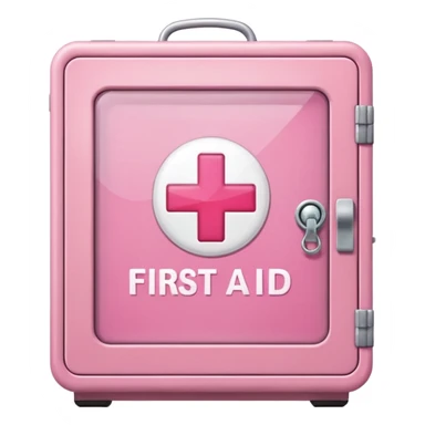 
pink first aid cabinet front glass sticker