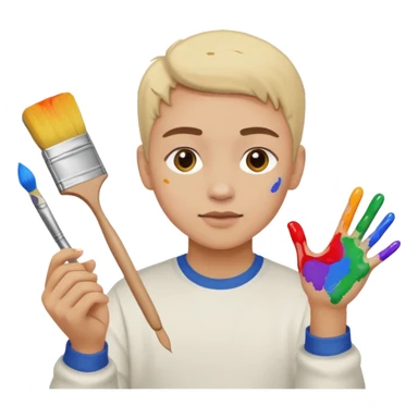 artiste peintre à sticker