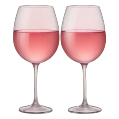 Two glasses of rose wine are clink sticker