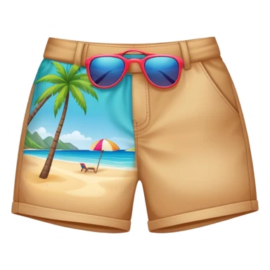 colorful bermuda shorts and sunglasses for beach sticker