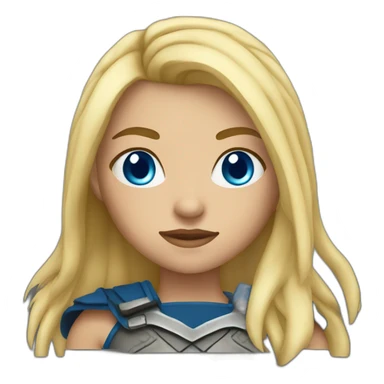 Warrior blue eyed blonde girl sticker