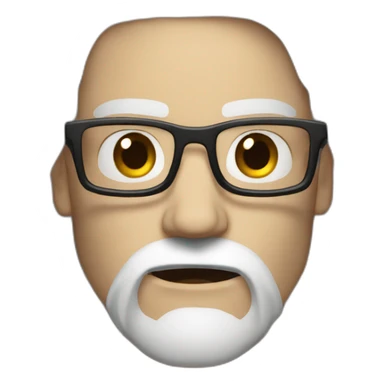 very angry white man with beard, medium lenght dark hair and glasses close up sticker
