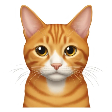 orange tabby cat missing the top half of their ears sticker