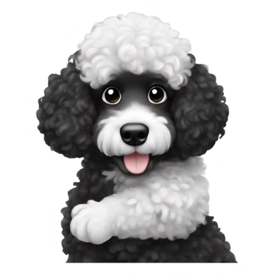Black & White Poodle hug sticker