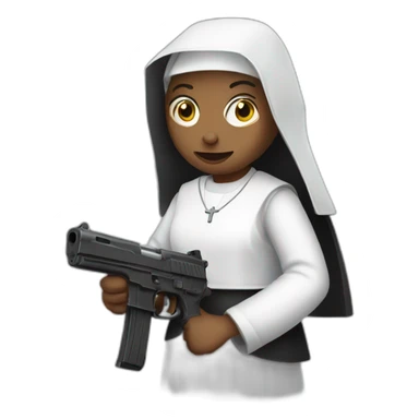 Nun with gun sticker