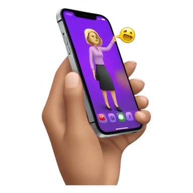 Purple iPhone 14 Pro Max dropping to the ground out of Caucasian lady’s left hand sticker