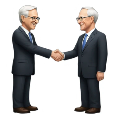 warren buffet shaking hands with mark Zuckerberg sticker