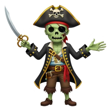 Pirate Zombie full body sticker