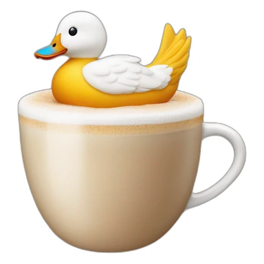 cappuchino with a duck in the foam (no real duck but from foam) sticker
