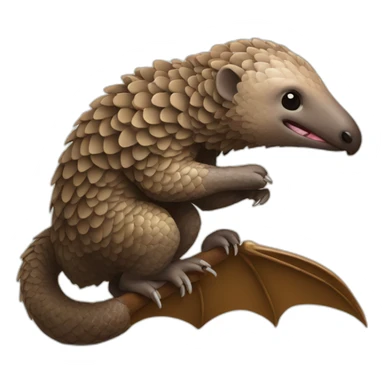 Pangolin eating a bat sticker