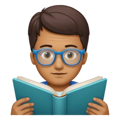 man reading a book colored glasses sticker