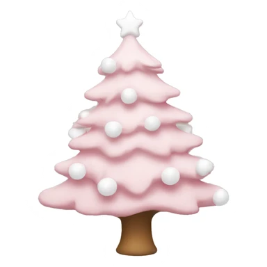 light pink christmas tree with white decorations  sticker