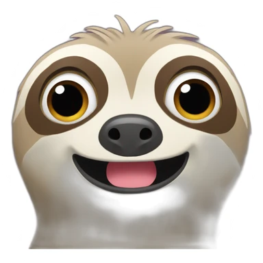 sloth with surprise face with hands on face sticker