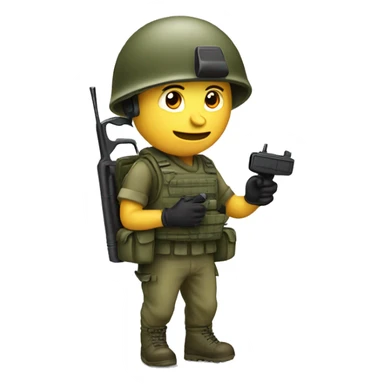 soldier with a walkie-talkie sticker