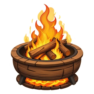 firepit with flames sticker