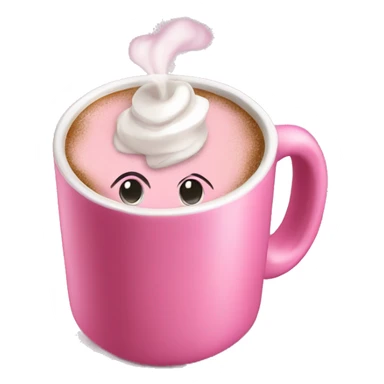 pink mug hot chocolatw sticker