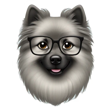 keeshond dog with bow and glasses sticker