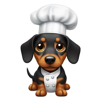 dachshund with a chef hat sticker
