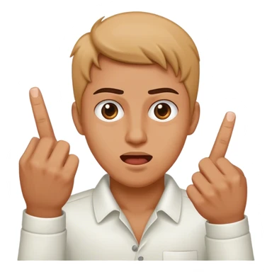 throwing up the middle finger with two different hands sticker