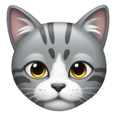 Grey fluffy cat with a bow on his head sticker