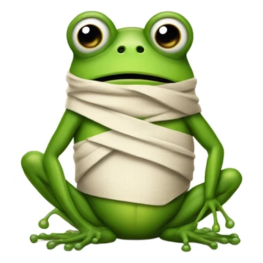 Sick Frog with bandaged belly sticker