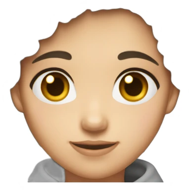 a girl with short brown hair and gray eyes sticker