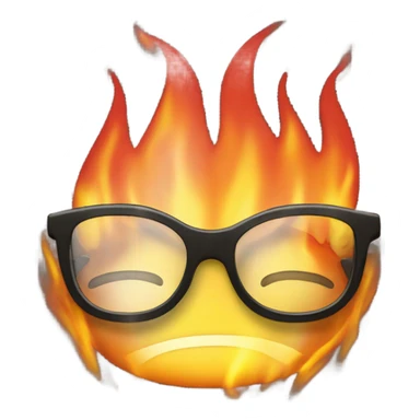 Fire with glasses sticker