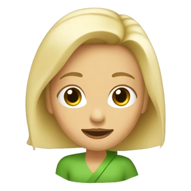 Una mujer rubia tomando un jugo verde sticker