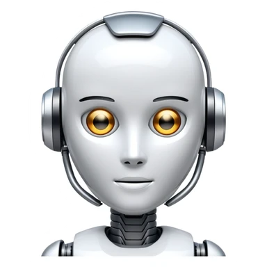 futuristic AI agent robot with digital features sticker