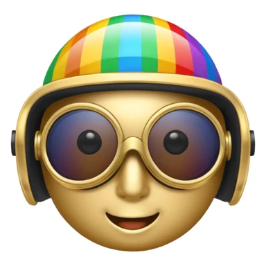 gold simulation rainbow visor Earth goggles sticker