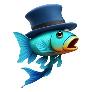 Beta fish smoking a joint with a hat on sticker