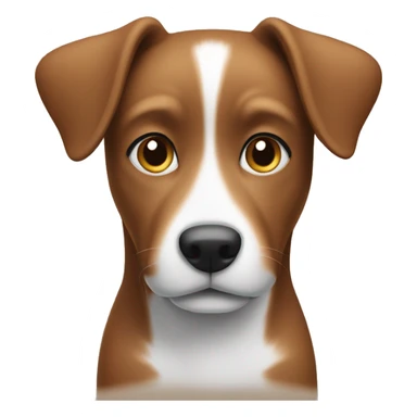 Brown dog with white paws, tip of tail, chest and midline of face  sticker