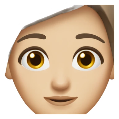 brown hair brown eyes long straight dark hair white skin woman sticker