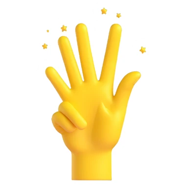 yellow hand making the 'OK' gesture, 3D emoji style, with sparkles sticker