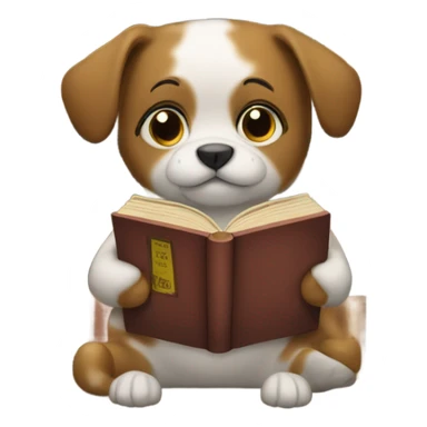 pets reading books sticker