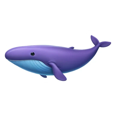 Blue whale purple, open mouth sticker