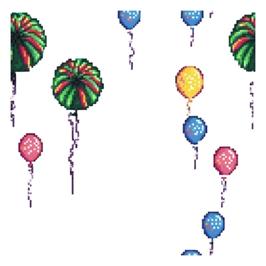 Celebration with fireworks and balloons sticker