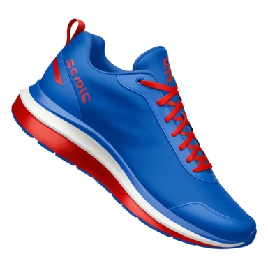  blue upper inspired by Sonic’s fur, with red accents that reference his classic shoes. . The silhouette is sporty and lightweight, suggesting speed, often with streamlined panels and a low-to-mid cut.Should have speed wind behind sticker
