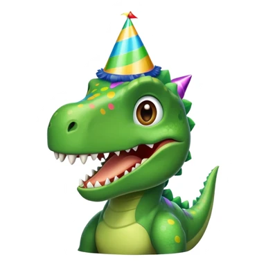 dinosaurio with a party hat sticker