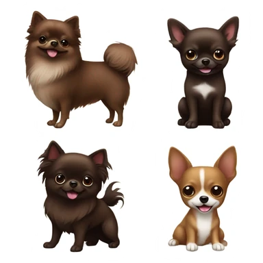 Chocolate Pomeranian and dark brown chihuahua  sticker