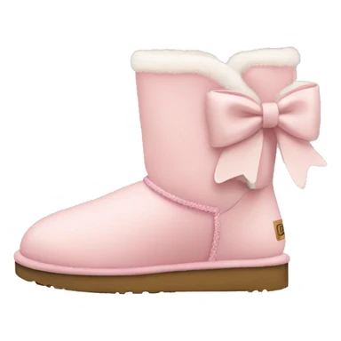 Light pink UGG boots with bow sticker
