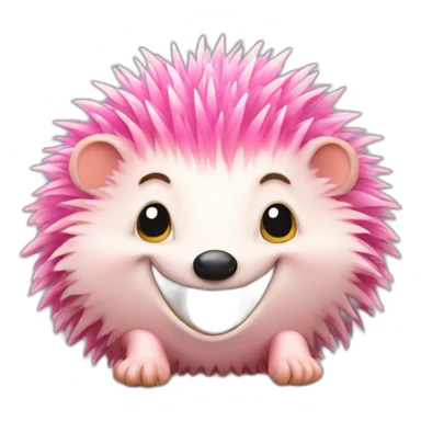 happy pink hedgehog sticker