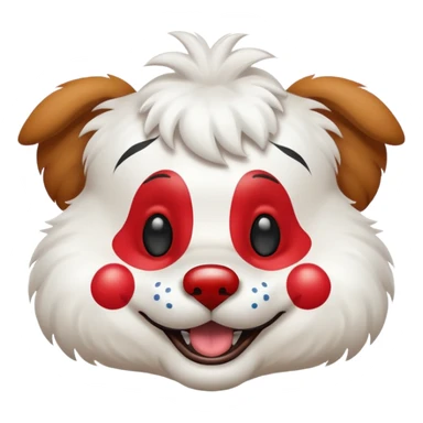Dog clown with painted nose sticker