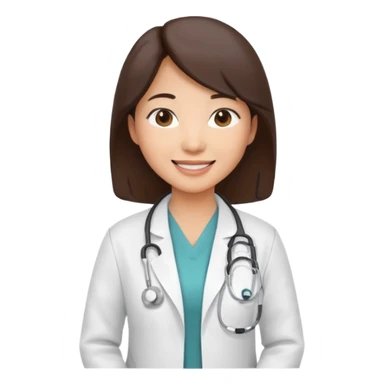 Asian female doctor obstetrician sticker