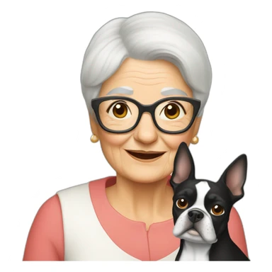 Nonna with boston terrier sticker