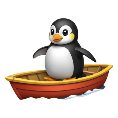 Penguin driving boat sticker