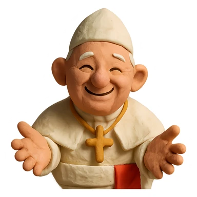 pope smiling, laying hands sticker