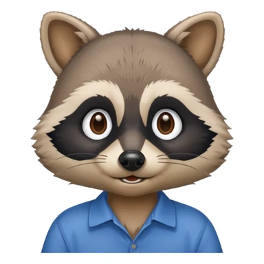 waitor racoon blue shirt sticker