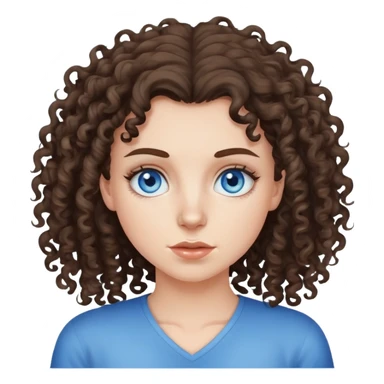 Dirty and smelly curly haired brunette white girl with blue eyes sticker