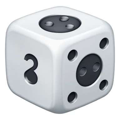 create an image of a die with no numbers, just plain white sides sticker